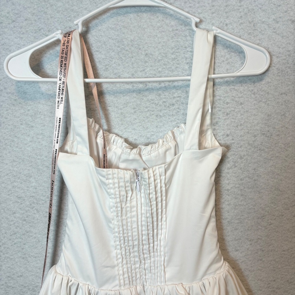 House of CB White Corset Mini Dress XS Cottagecore Lace Ruched Sweetheart - Picture 5 of 8